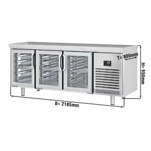 Premium plus chladiaci pult – 2185x800mm, 3 sklenené dvere