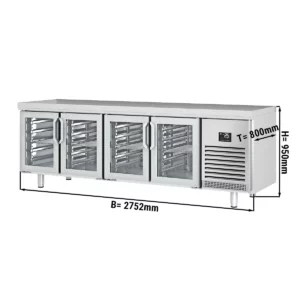 Premium plus chladiaci pult – 2752x800mm, 4 sklenené dvere