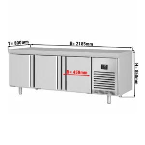 Premium plus pekársky chladiaci pult – 2185x800mm, dvierka na oboch stranách