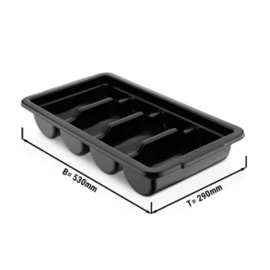 Zásobník príborov – 4 priehradky, čierna