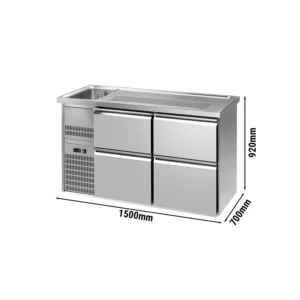 Pivný pult PREMIUM PLUS – 1550x700 mm – verzia so 4 zásuvkami