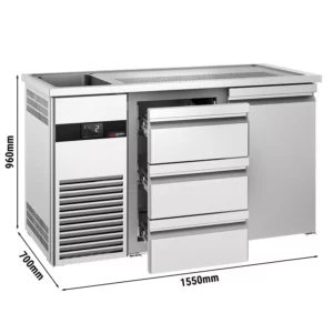 Bar na nápoje PREMIUM - 1550x700mm - 1 dvierka a 3 zásuvky