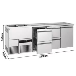 Bar na nápoje PREMIUM - 2500x700mm - 1 dvierka a 4 zásuvky