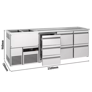 Bar na nápoje PREMIUM - 2500x700mm - 7 zásuviek