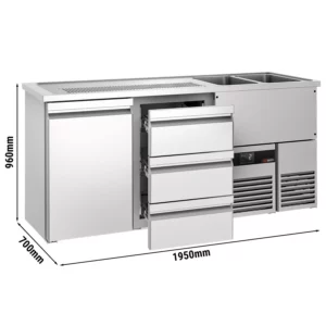 Bar na nápoje PREMIUM - 1950x700mm - 1 dvierka a 3 zásuvky