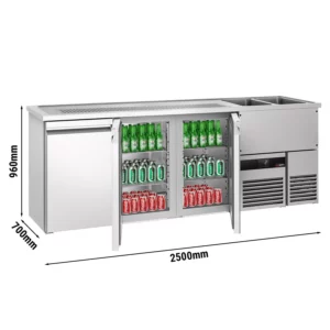 Bar na nápoje PREMIUM - 2500x700mm - 3 dvierka