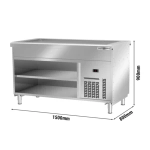 Bufetový pult KODAŇ – 1500mm, chladiaca doska, pre 4x GN 1/1, nerez AISI 304