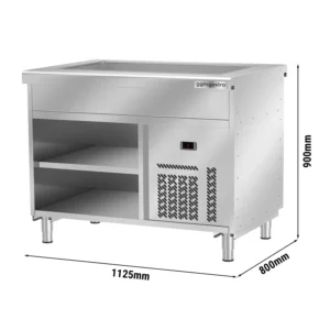 Bufetový pult KODAŇ – 1120mm, chladiaca tácka, pre 3x GN 1/1, nerez