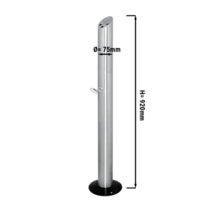 Stojanový popolník z nerezovej ocele – uzamykateľný