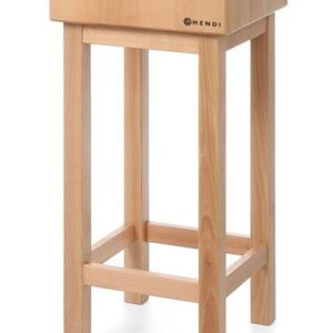 Drevený mäsiarsky klát so základňou HENDI, 500x400x(H)200mm