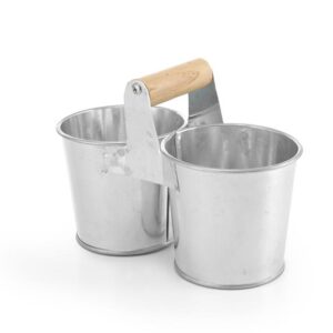 Dvojité vedierko s rukoväťou HENDI – 250x125x105mm