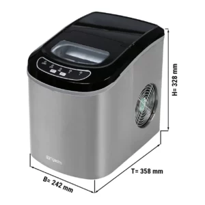 Ľadový stroj – Dutý valec, 12 kg/24h, strieborný
