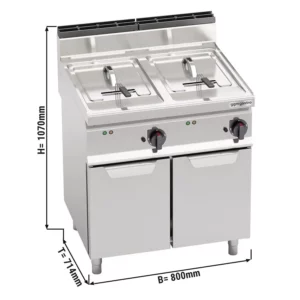 Dvojitá elektrická fritéza – 10+10 L, 18 kW