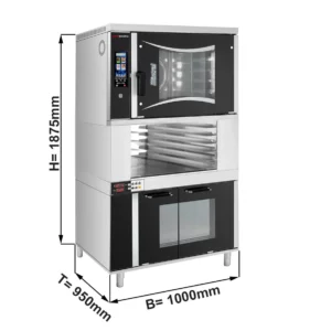 Pekársky kombinovaný konvektomat dotykový – 6x EN 60x40, kysnutie, stojan