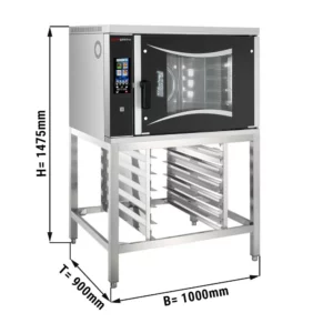 Pekársky kombinovaný konvektomat Touch – 6x EN 60x40, základný rám, držiak podnosu