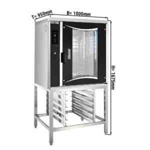 Pekársky konvektomat Digitálny – 10×EN 60×40, so základným rámom a plechovým rámom