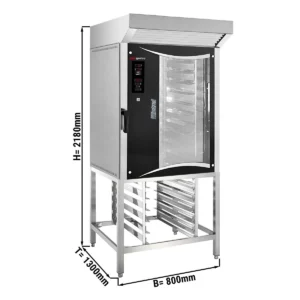 Pekársky konvektomat Digitálny – 10×EN 80×40, so krytom a základným rámom