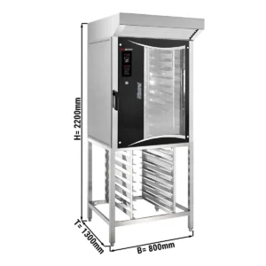 Pekársky konvektomat Digitálny – 10×EN 80×40, so krytom a základným rámom