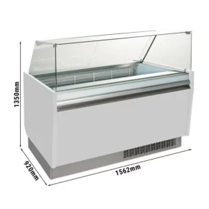 Zmrzlinový pult – Liam – 1560mm, s LED osvetlením, na 13 + 13 nádob, biely