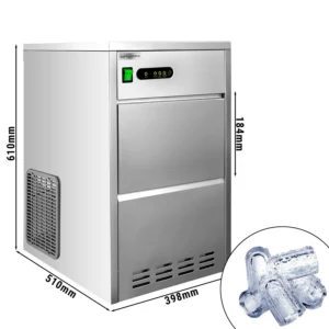 Výrobník ľadových kociek – dutý valec, 28kg/24h, chladený vodou