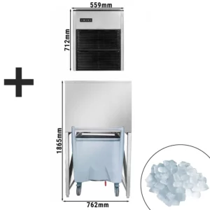 Profesionálny výrobník kociek s vozíkom – 335 kg/24 h