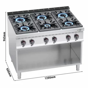 Plynový varič – 53,5 kW, 6 horákov