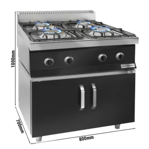 Plynový varič – 23 kW, 4 horáky, s podstavcom (2 dvierka)