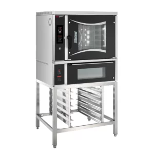 Digitálna pekárska plynová rúra – 6x EN 60x40, s pecou na pizzu, základný rám