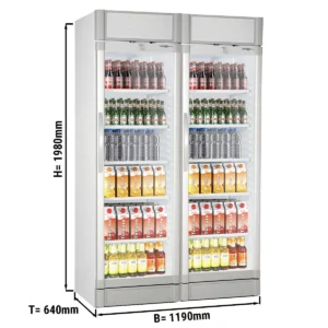 (2 ks) Nápojová chladnička - 690 L, 2 sklenené dvere, reklamný stojan