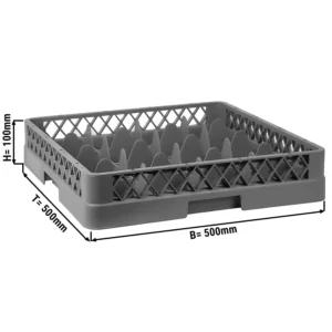 Sklenený košík sivý – 500x500 mm – 16 priehradiek – 6 ks