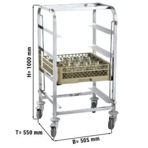 Nerezový vozík na riad – 4 koše