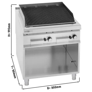 Plynový lávový gril (18 kW) - liatinový rošt