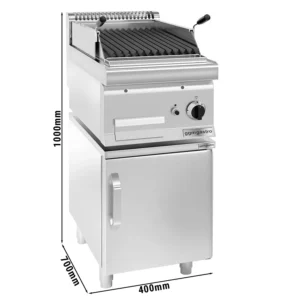 Lávový gril na plyn (7 kW) - sklopný grilovací rošt s podstavcom a 1 dverami