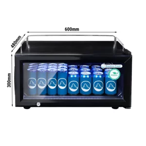 Chladnička so sklenenými dverami - 25L - čierna