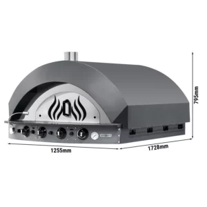 Plynová pizza pec antracit – 9x 25 cm – manuálna