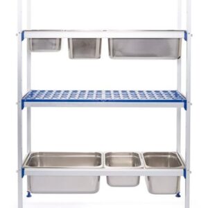 Hliníkový regál na GN nádoby Hendi – rozmery 1120×355×1685 mm