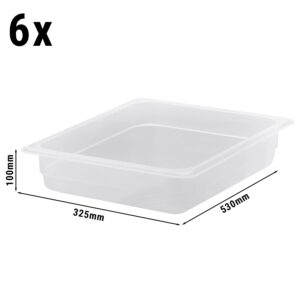 (6 kusov) CAMBRO | CAMWEAR® - Polypropylénová GN nádoba 1/2 - mliečna - hĺbka 65 mm