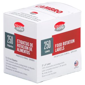 (6 kusov) CAMBRO | Rotačné štítky StoreSafe® – 250 štítkov na kotúč