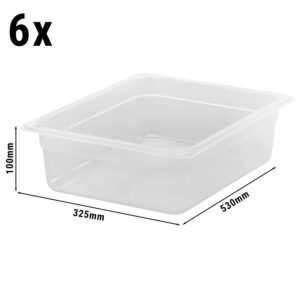 (6 kusov) CAMBRO | CAMWEAR® - Polypropylénová GN nádoba 1/2 - mliečna - hĺbka 100 mm