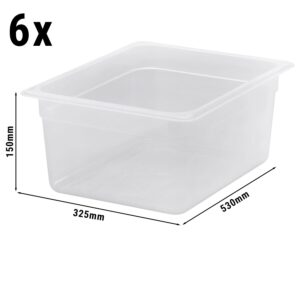 (6 kusov) CAMBRO | CAMWEAR® - Polypropylénová GN nádoba 1/2 - mliečna - hĺbka 150 mm