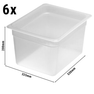 (6 kusov) CAMBRO | CAMWEAR® - Polypropylénová GN nádoba 1/2 - mliečna - hĺbka 200 mm