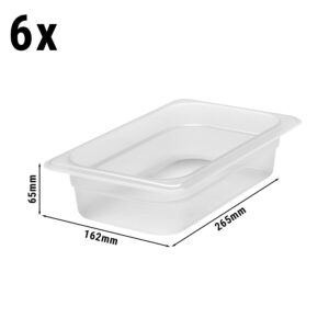 (6 kusov) CAMBRO | CAMWEAR® - Polypropylénová GN nádoba 1/4 - mliečna - hĺbka 65 mm