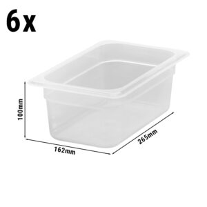 (6 kusov) CAMBRO | CAMWEAR® - Polypropylénová GN nádoba 1/4 - mliečna - hĺbka 100 mm
