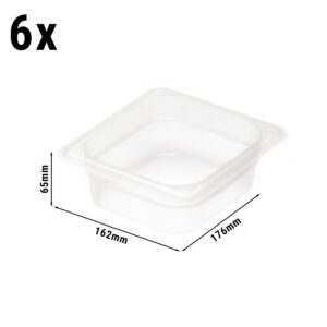 (6 kusov) CAMBRO | CAMWEAR® - Polypropylénová GN nádoba 1/6 - mliečna - hĺbka 65 mm