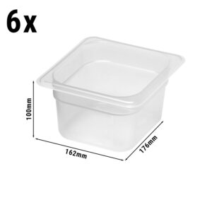 (6 kusov) CAMBRO | CAMWEAR® - Polypropylénová GN nádoba 1/6 - mliečna - hĺbka 100 mm