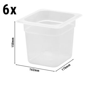 (6 kusov) CAMBRO | CAMWEAR® - Polypropylénová GN nádoba 1/6 - mliečna - hĺbka 150 mm