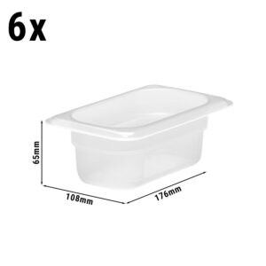 (6 kusov) CAMBRO | CAMWEAR® - Polypropylénová GN nádoba 1/9 - mliečna - hĺbka 65 mm
