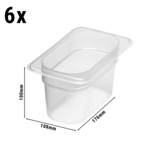 (6 kusov) CAMBRO | CAMWEAR® - Polypropylénová GN nádoba 1/9 - mliečna - hĺbka 100 mm