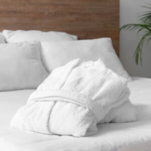 12 kusov Župan so šálovým golierom veľkosť XL biela