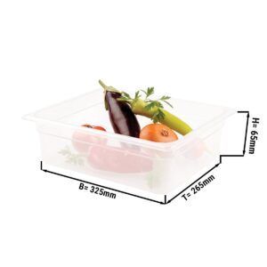 Polypropylénová GN nádoba 1/2 - mliečna - hĺbka 65mm